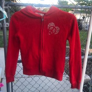 Red zip up hoodie